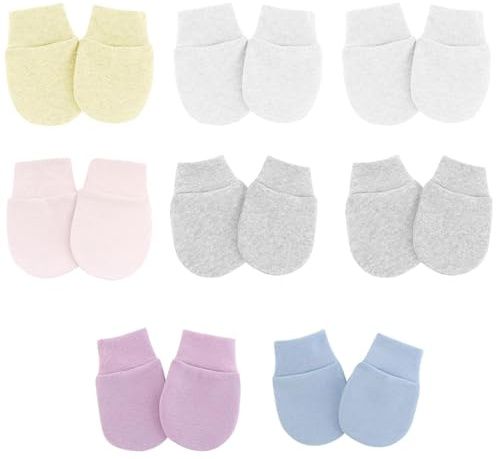 MXHBSTP 8 Pairs Scratch Mittens Newborn, Newborn Essentials, Newborn Mittens, Soft Adjustable Essentials For Newborn Baby Anti Scratch Mittens for Boys and Girls