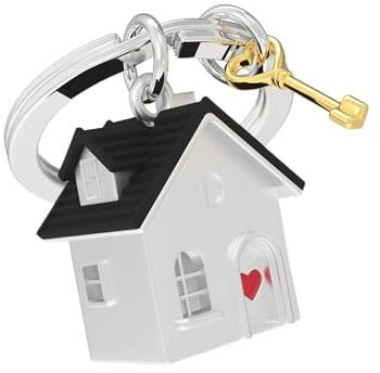 METALMORPHOSE – Portachiavi Maison du Bonheur – Porta chiavi – Regalo per uomo e donna, grigio, taglia unica