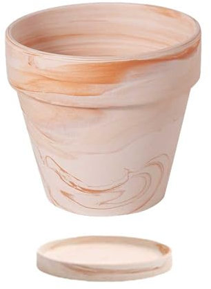 Set di 4 vasi per piante in terracotta da 3/4/5/7 pollici, in argilla rossa, con fori di drenaggio e piattini, vasi in ceramica bianca di grande calibro, per piantare interni ed esterni