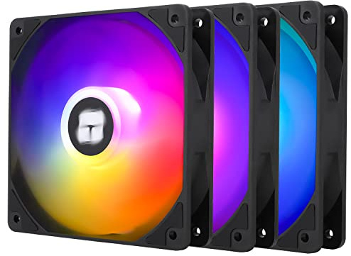 TR-TL-C12C-S X3 CPU Fan 120mm ARGB Case Cooler Fan, 4pin PWM Silent Computer Fan wth S-FDB Bearing Included, up to 1550RPM cooling fan（3 quantities）