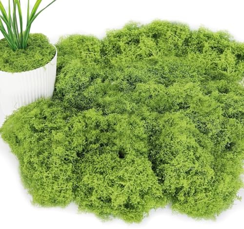 JOZMMZEOOA Musgo Artificial Verde Scuro Plantas Artificiales Falso Musgo Natural Simulazione Moss Artificial Decoracion Terrario Cristal Planta Decorativa,para Acuario (Verde Claro 200g)