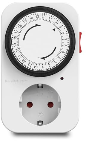 G-ELEK Mechanische Zeitschaltuhr Steckdose mit 96 Schaltsegmente (15 Min), Analoge Zeitschaltuhr für Innenbereich mit Kindersicherung, Täglicher EIN-/Aus-Zyklus, für Weihnachtsdeko