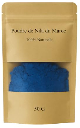 Nila Bleu 50g – Polvere Naturale Schiarente per Viso e Corpo | Trattamento Anti-Macchie per Zone Scure | Cura dei Capelli Riparatrice | Vera Bellezza Marocchina