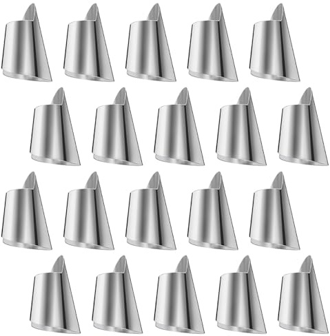 DIKACA Protector de Dedos 20 Piezas de Acero Inoxidable para Cortar y Pelar Herramienta Segura y Protección de Uñas para Cocina en Labores Culinarias