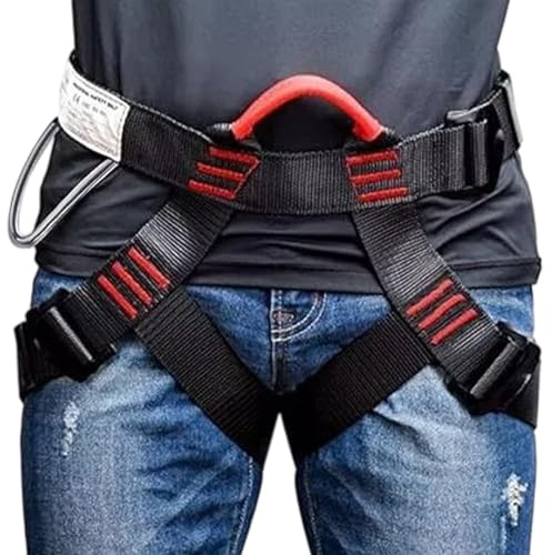 Imbracatura di sicurezza - Attrezzatura per discesa in corda doppia regolabile per metà corpo, struttura in acciaio legato in poliestere, capacità di carico pesante 15 KN, girovita 70-120 cm | Cintura