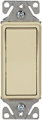 Eaton 7511V 15 Amp 120/277V Heavy-Duty Grade Single-Pole Decorator Lighted Switch with Back & Push Wire, Ivory