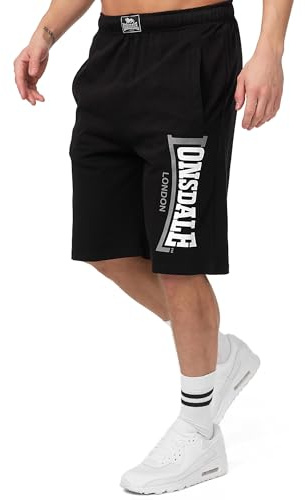 Lonsdale Homme Logo Jam Bermuda, Noir (Black), L EU