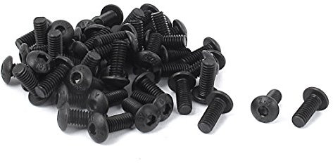 sourcing map M4x10mm Halbrundkopf Innensechskantschraube Schwarz 50 Stück