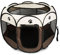 BIGWING Style Welpenlaufstall/Tierlaufstall/Hundehütte/Welpenauslauf/Laufstall für Hunde/Katzenhaus/Wasserdichtes Zelt für Kleintiere wie Hunde, Katzen (L, braun)