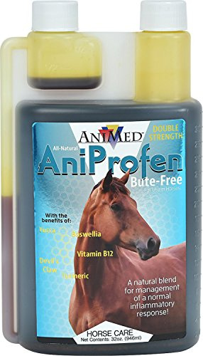 ANIMED All Natural Aniprofen - Bute-Free, Liquid, Double Strength, Anti-Inflammatory, Horse Joint Supplement, Horse Supplies, Horse Supplement 32oz