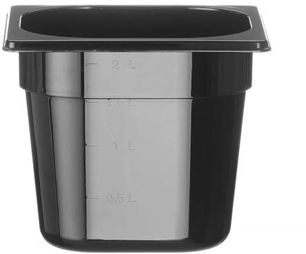 HENDI Recipiente Gastronorm 1/6 - PC - Negro - 2.4 L - 176x162x(H) 150 mm