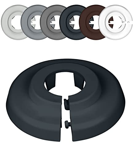 FUX Copri Tubi Termosifoni - 10 Rosette per Termosifone 18mm, Grigio antracite (RAL 7016) - Copertura per Tubi Riscaldamento, Rosette Termosifoni, Accessori Termosifoni