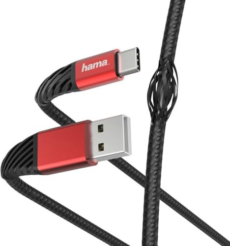 Hama Extreme Lade-/Datenkabel, USB-A - USB-C, 1,5 m, schwarz/rot
