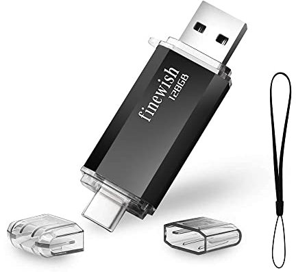 Type C USB Stick 128gb, 2 in 1 OTG USB C Speicherstick 128 GB Tragbar USB 2.0 Flash Drive 128gb Für MacBook Pro, Android Handy, Pad, Laptop UND Computer (Schwarz)