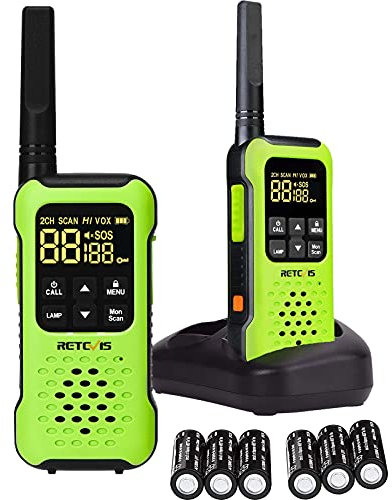 Retevis RT649P Walkie Talkie,Schweben Wasserdichter IP67 Funkgerät,PMR 446 Lizenzfrei,16 Kanäle,SOS-Alarm,LED-Fackel, Walkie Talkies für Surfen Rettung die Nothilfe Kajak Angeln Jagd Sommer(2Er)