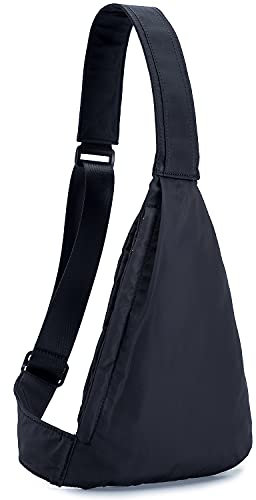 CLAPE Sling Chest Crossbody Bag Wasserdicht Schultertasche Klein Leicht Umhängetasche Herren Multi-Pocket-Rucksack, Schwarz