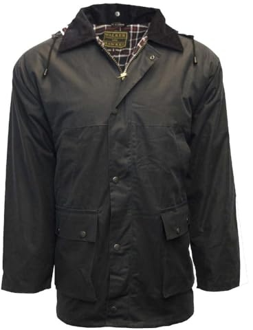 Walker & Hawkes - Veste cirée pour Homme - rembourrée - Chasse/Campagne - Bleu Marine - XS