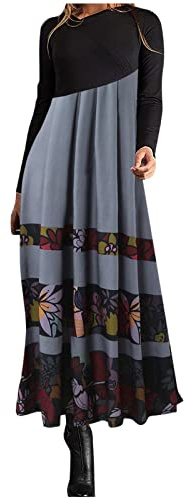 Kobilee Vestiti Donna Eleganti Vintage Taglie Forti Vestiti Manica Lunga Curvy Cerimonia Abiti Casual Sexy Abito Autunno Caldo Vestito Invernale Lungo