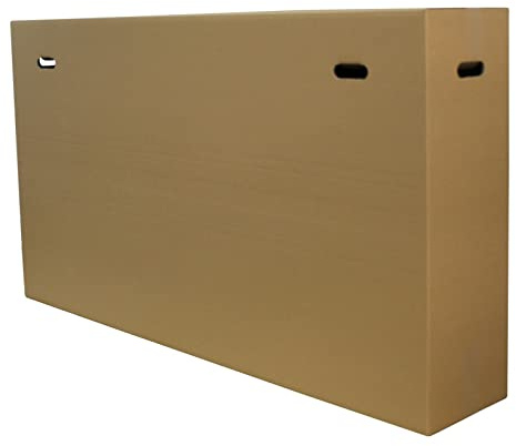 Rammento 2-Pack Large 145cm Double-Walled Cardboard Bike Transport Boxes | Flat-Pack Heavy-Duty Cardboard TV Box for Moving, Large Parcel Box with 2 Handles for Posting | Bicycle Boxes for Air Travel