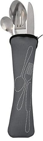 Quid Viba Set 4 Cubiertos Acero No Apto Microondas Transportable