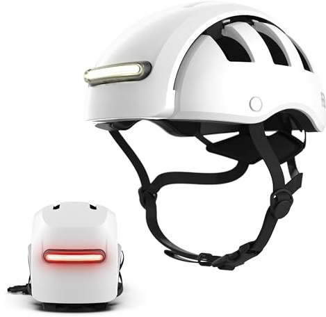 FEND Super Plus Folding Bike Helmet with Lights – Patented Smart-Fold 50% Compact Design, Ultra-Bright USB-C Front & Rear LEDs, CPSC/EN1078 Certified, for Adults, Commuters, E-Bikes, Scooters