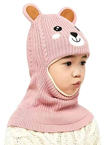liangp Kinder/Mädchen Wintermütze Rosa-1 2-6 Jahre Beanie Schlupfmütze Mädchen Winter Schalmütze Schlupfmütze Beanie Kinder Winter 1981066031