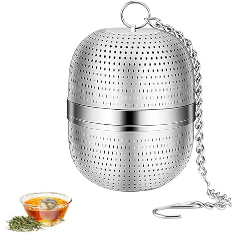 Filtro Per Tè In Acciaio Inox,Infusore per Tisane Palline da Tè Filtro de Te Acciaio Inossidabile 304 Filtro da tè con catena Filtro per Tè per Tazza/Teiera/Bollitore