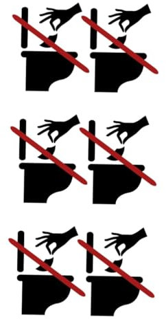 CIYODO 6fogli Adesivo Rimovibile Per Copriwater Decorazione Per Bagno Segnale Di Comportamento Per Adesivo Murale Per Supermercati e Scuole