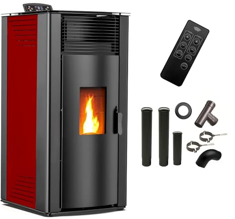 Poêle à granulés air Anita 15 kW Bordeaux Sannover + Kit Raccordement Fumisterie