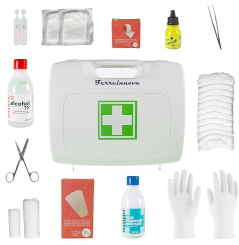 FERREINNOVA® Botiquin maletin homologado 26 cm x 21 cm x 8 cm primeros auxilios con dotación portatil