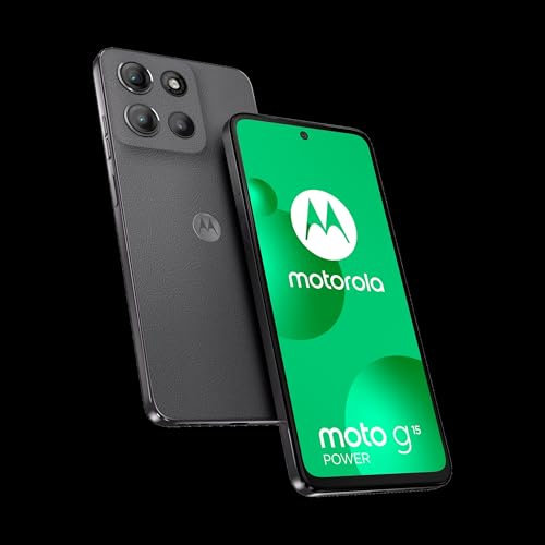 Motorola Moto G15 Power 256GB, Unlocked Smartphone, 6.72 Screen, 50MP Camera, 6000mAh High Capacity Battery, Gravity Grey, Protective Case and USB C Cable Included