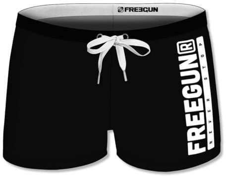 Freegun Garçon Sw/Fg/O/3/Mou Maillot De Bain, Noir/Blanc, 8-10 Ans EU