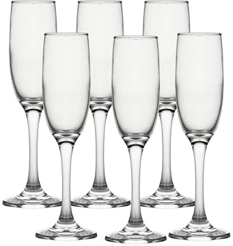 ECHTWERK Set di 6 calici da champagne, 170 ml, lavabili in lavastoviglie, stabili, design elegante, per champagne, spumante e aperitivi