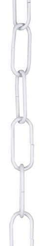ElekTek Lampenkette Kette aus offenen Gliedern für Kronleuchter und Hängeleuchten. Mittelgroßes Glied 38 mm x 15 mm - packung mit 2 m Weiß Glänzend