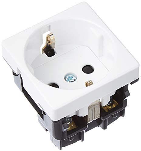 Simon 27472-65, Base de Enchufe con Tapa, Blanco/Marfil