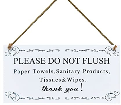 zhongfei Señal de Advertencia-por Favor, no Enjuague Toallas de Papel, Productos Sanitarios, Tissuse & Wipes Vintage Estilo de Signo/Placa (5 X 10)