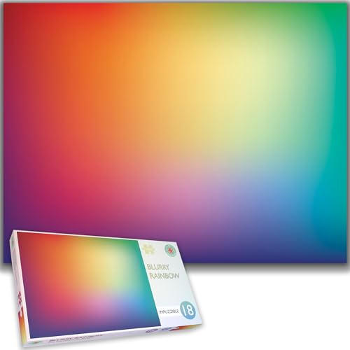 Hard Jigsaw Puzzles For Adults - Impuzzibles Blurry Rainbow - 1000 Piece Hardest Jigsaw Puzzle - 66 X 50cm - Colorful, Bold, Blurry Rainbow Jigsaw Puzzle For Adults