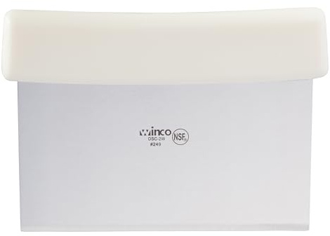 Winco , 6'' x 3' Scraper with Plastic Handle and Stainless Steel Blade, Dough Chopper, White