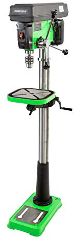 OEMTOOLS 24992 15 16-Speed Heavy Duty Floor Drill Press, 120V, 7.5 Amp, 220-3600 RPM Variable Speed Drill Press Floor Mount With Solid Cast Iron Construction, Green and Black