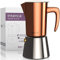 bonVIVO Caffettiera Induzione - Macchina per Caffè Espresso in Acciaio Inox, 1-2 Tazze - Moka Professionale per Ogni Fornello e Piano di Cottura