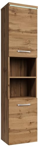 Badplaats Badezimmerschrank Paso 35 x 35 x 160 cm Eiche - Hoch Badschrank Mit 2 Türen