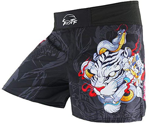 SUOTF MMA Shorts for Men Fight Shorts Men BJJ Boxing Trunks for Men Grappling, Suodk4, X-Small