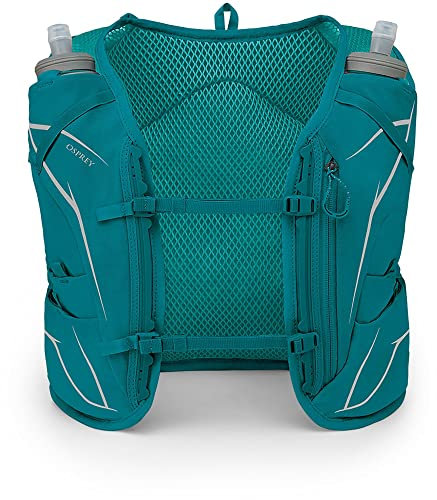 Osprey Dyna 6 W/flasks Green – Leichter und praktischer Laufrucksack für Damen, Größe L, Grün
