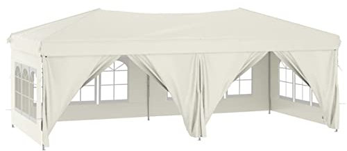 Tidyard Partyzelt Faltbar Pavillon mit Seitenwänden Pavillon-Seitenwand-Set Partyzeltwand Gartenpavillon Bierzelt Terrassenpavillon für Partyzelt Gartenzelt Festzelt 580 x 292 x 245 cm (L x B x H)