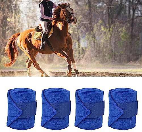 Atyhao Beinwickel, Pferdebeinwickel Klettverschlussschutz, Weiches Polyester-Set, Pferdebandagen, 4er-Set, Pferdebeinbandagen, Polarfleece-Pferdebeinwickel für Reiter, Pferdesport