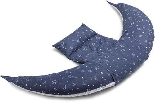 Nuvita 7100 DreamWizard Cuscino Gravidanza e Allattamento - 12 in 1 con Supporto Regolabile – Microsfere – Anallergico e Traspirante – Prodotto in Italia (Blue Star)