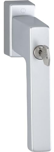 HOPPE 3937878 Fenstergriff Toulon Sperrzylinder TBT, VK 7x43 mm, Silber eloxiert,