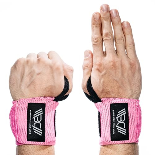 WARM BODY COLD MIND Muñequeras para Levantamiento, Entrenamiento Funcional, Gimnasio, Powerlifting, Peso Muerto, Fitness – Soporte de Muñeca Resistente con Lazo para Pulgar