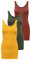 ONLY Damen Onllive Love Long Tank TOP 3er Pack Top für Frauen, Kalamata/Golden Yellow/Burnt Henna, XL