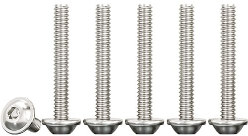 Drenky 50 tornillos de cabeza alomada con brida, tornillos de acero inoxidable, hexágono interior, M3 x 30 mm, acero inoxidable A2 V2A, tornillo de cabeza plana con hexágono interior, rosca completa